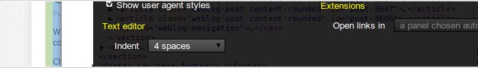 Web Inspector now allows you to specify whether you want spaces or tabs(?!) in the text editor.